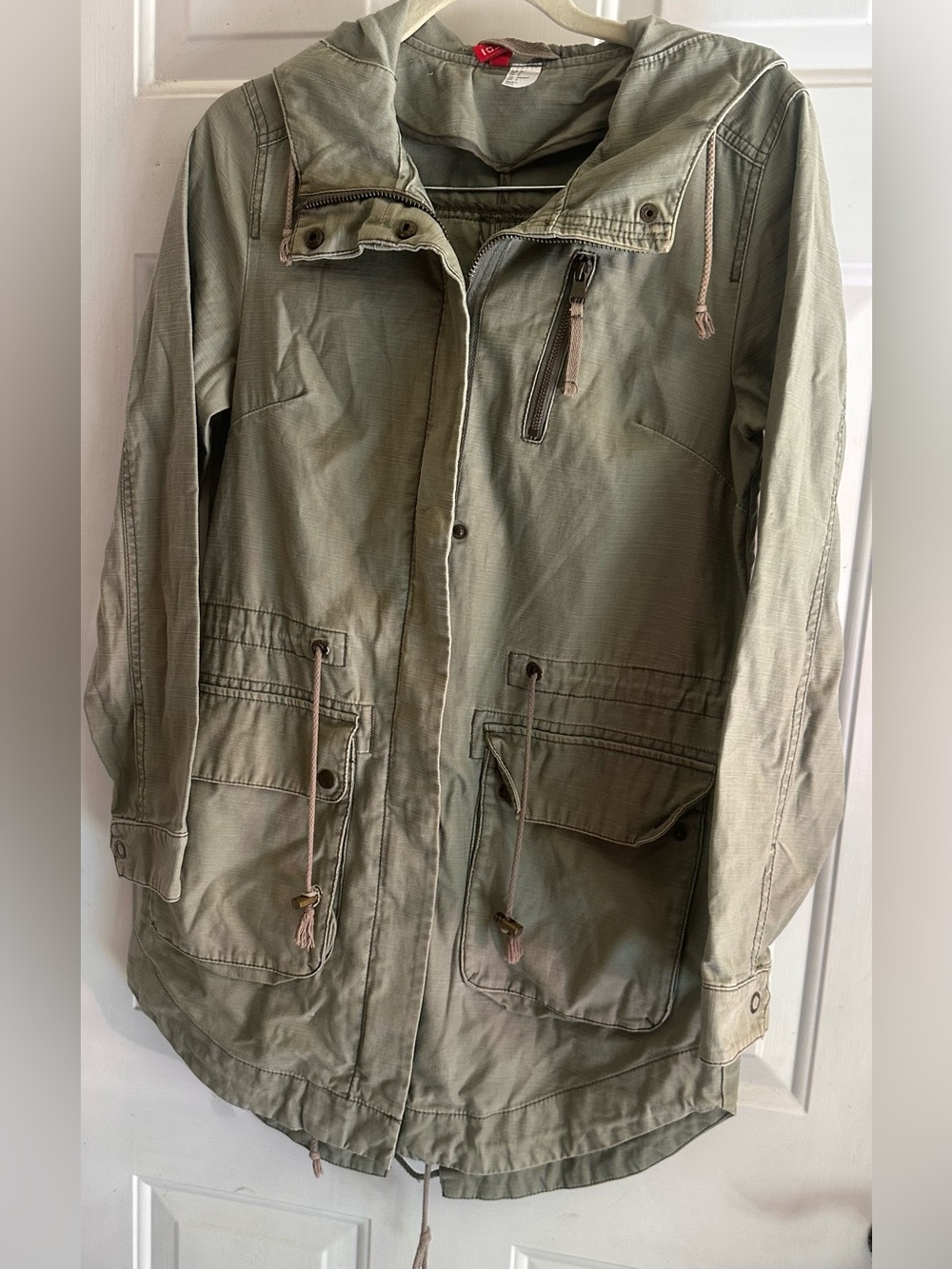 H&M Olive Green Utility Jacket with Hood